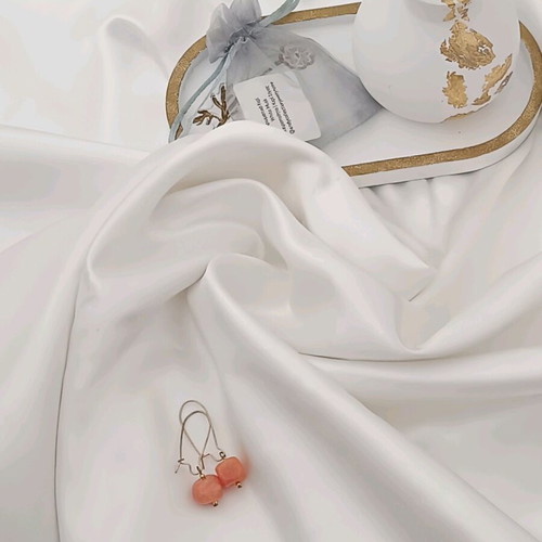 Summer coral earrings with jade & steel details