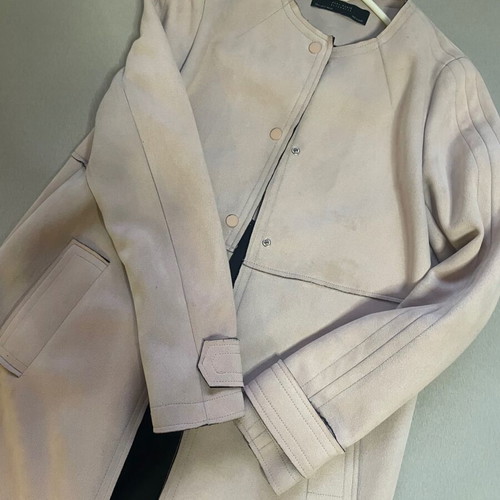 Pastel pink castor coat used Zara size S
