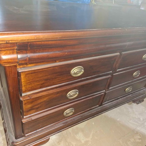 Buffet table like new, solid wood with multiple drawers