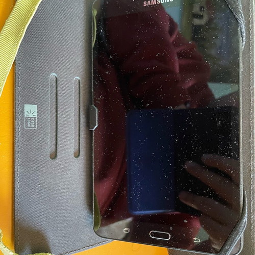 Samsung Galaxy Tab A (2016) used with book case and charging cable