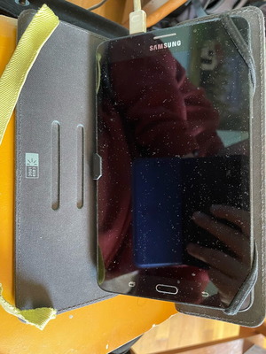 Samsung Galaxy Tab A (2016) used with book case and charging cable