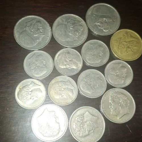 Greek coins used 1980-1985, pack