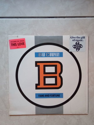 LP Bad Company Fame& Fortune σαν καινούργιο, ελληνικής παραγωγής 1986