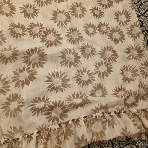Vintage curtain beige with chrysanthemum pattern, like new