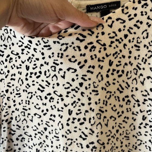 Mango dress with print and back zipper size small like new
