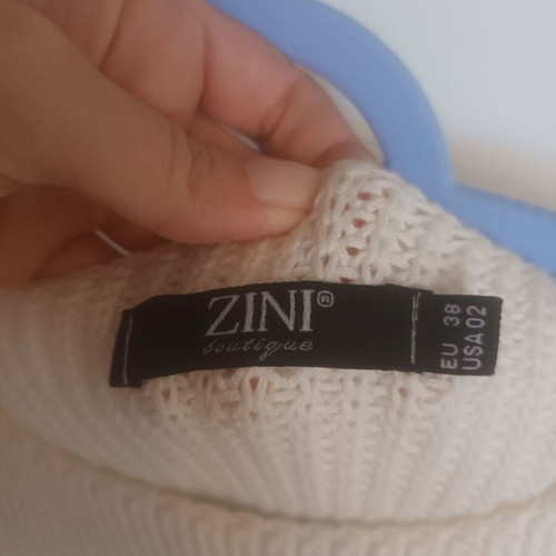 Zini knitted top like new, cotton, white and beige, size S