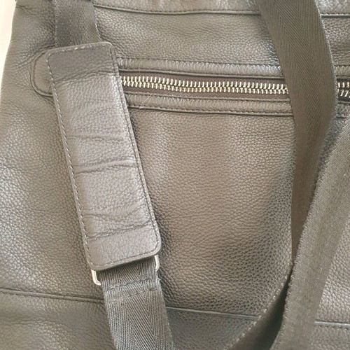Massimo Dutti men's leather bag used, black