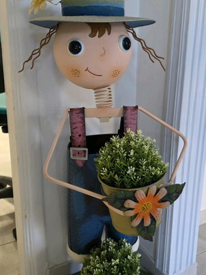 Happy People metal decorative planter for 2 pots handmade new