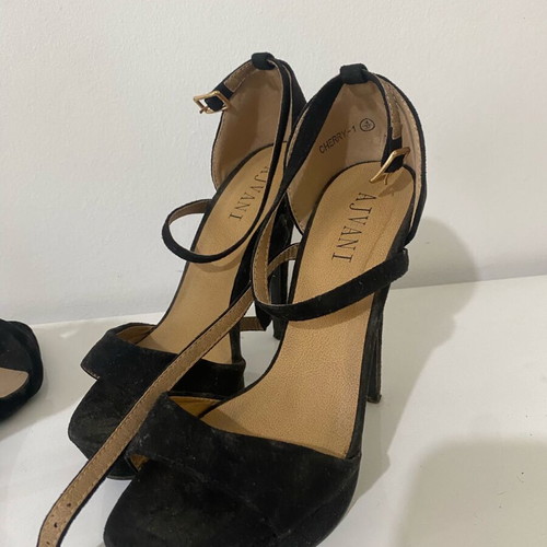 Ajvani Black Faux Suede Platform High Heels Size 37 used