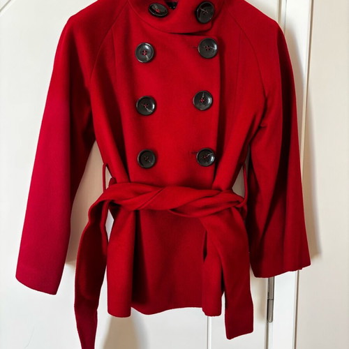 Zara wool coat used, red, size S