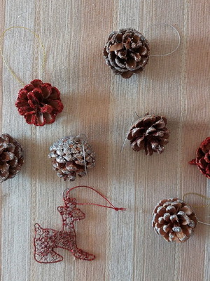 Pine cone balls used, small