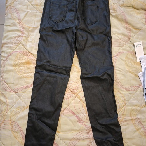 Pants with leather effect new, black, size M