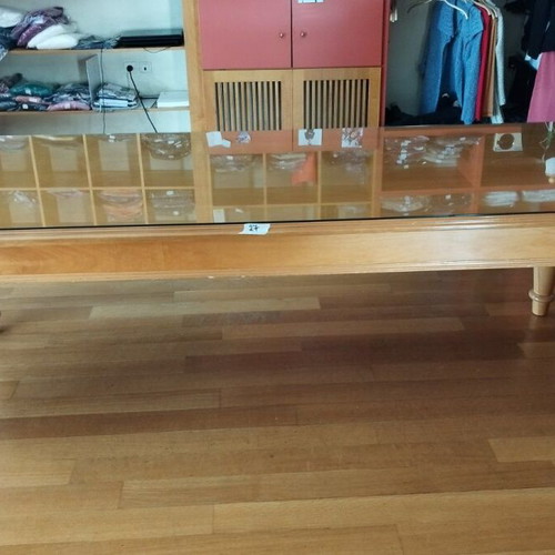 Monastery Dining Table with Glass and Chairs like new