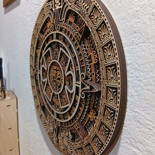Multilayer Aztec Sun Calendar CNC Laser cut new