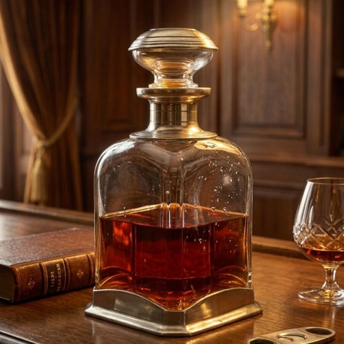 French luxury decanter for cognac and whiskey, Etain 95%
