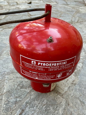 Automatic ceiling fire extinguisher 12kg dry powder BC used
