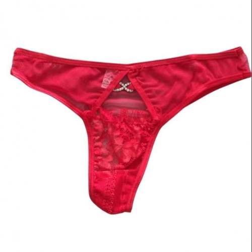 Women's string slip with lace new, red, Free Move