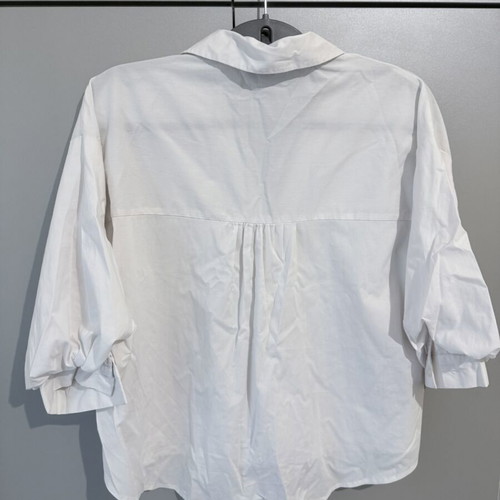 White Pink Woman shirt with balloon sleeves like new, size M