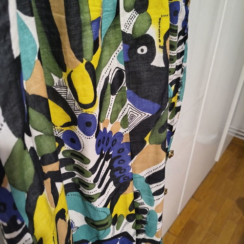 Promod dress like new, long colorful cotton with ruffles