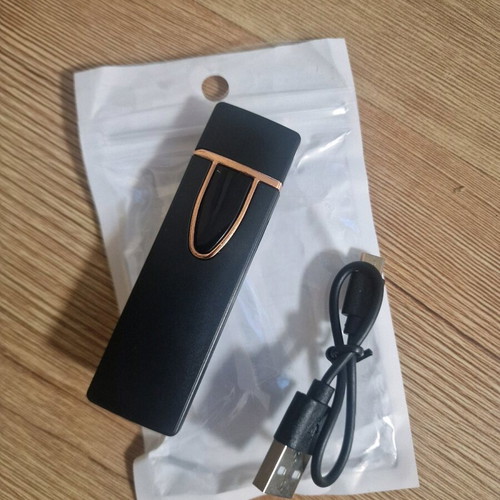 Windproof USB Lighter new, black color with touch display