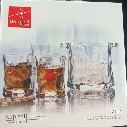 Bormioli Rocco Capitol On The Rocks Whiskey Set 7 Pieces New