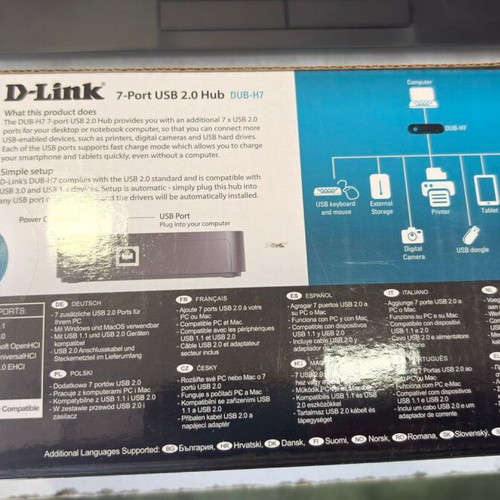 D-Link DUB-H7 Portable 7-Port USB 2.0 Hub New