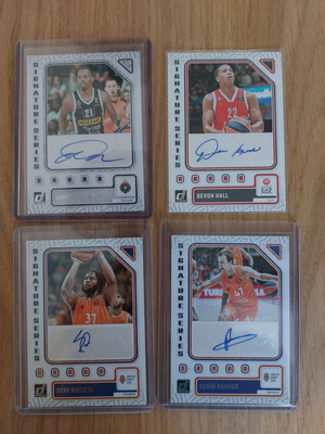 Panini Donruss Euroleague 2023-2024 συλλεκτικές υπογεγραμμένες κάρτες σαν καινούργιες, 4 τεμάχια