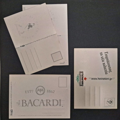 Collectible cartes postales with drinks theme, set of 8, like new