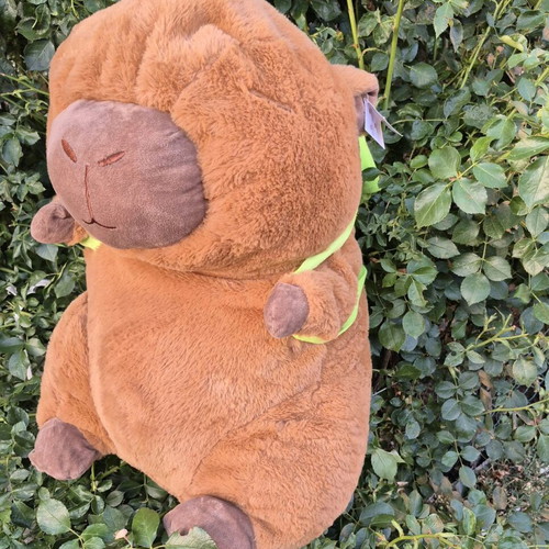 Plush Capybara Toy with Removable Turtle Backpack, 70 cm, New