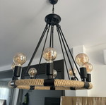 Polyfoto ceiling light with 8 bulb sockets like new