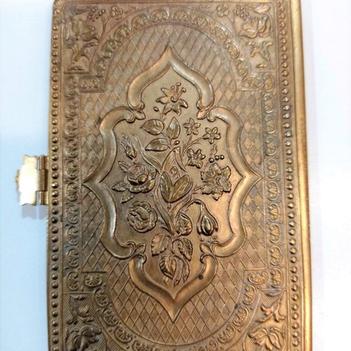Bronze needle case early 20th century with rich engravings
