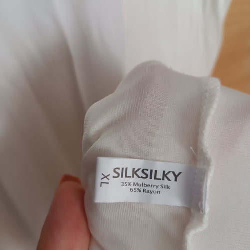 Dress with mulberry silk content used, white, light fabric