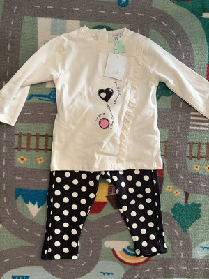 Girls' clothing set 80 cm new, leggings with blouse, 12-15 months