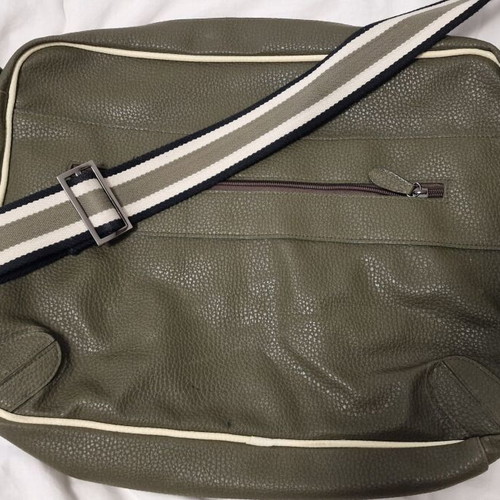 Messenger bag like new, khaki embossed faux leather