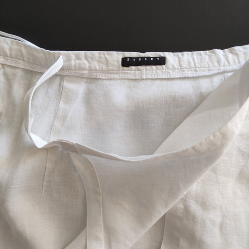 Sisley White Linen Wrap Mini Skirt Size 38 Like New