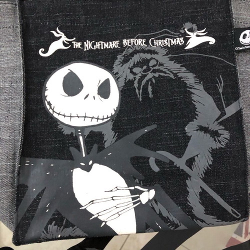 Nightmare Before Christmas Jack black and grey jean handbag new