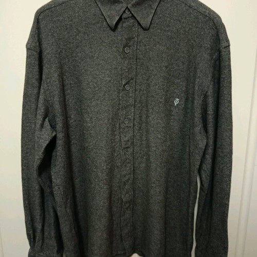 Pioneer London men's shirt dark gray flannel size L like new