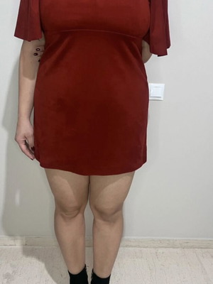 Red velvet dress Zara like new, size L, red