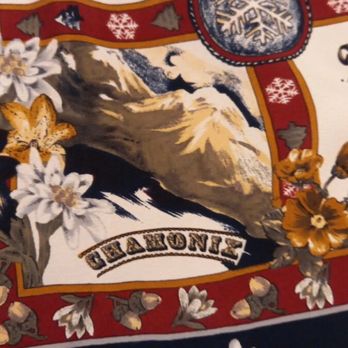 Ports d'Hiver Ski Club silk scarf, multicolor, 80x80 cm
