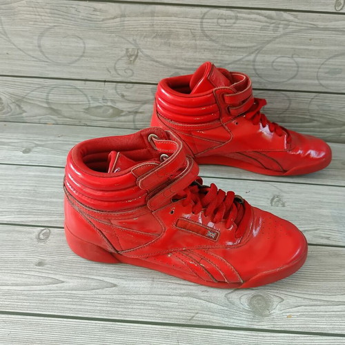 Reebok High Leather sneakers size 36.5 like new, red
