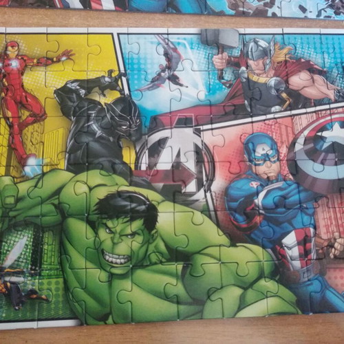 Avengers puzzles 2x60 pcs and Spiderman used