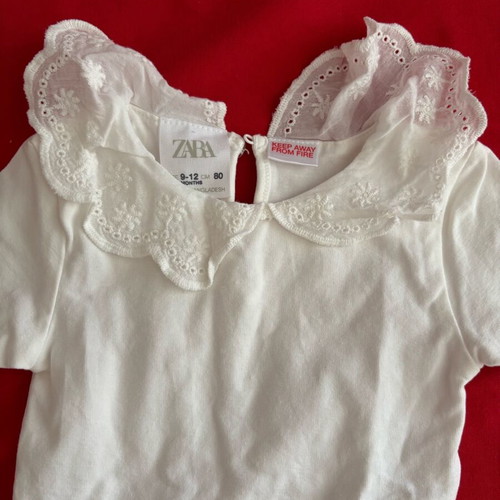 Zara baby bodysuit with collar like new, up to 6 months