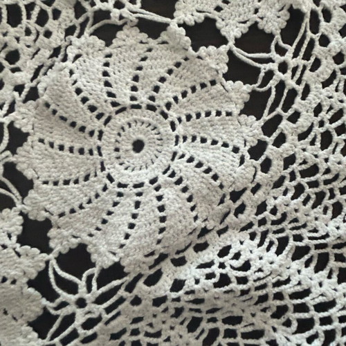 Crochet Tablecloth white round 80cm diameter handmade