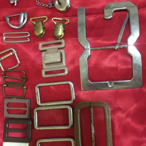 Various buckles used for dressmakers, all together