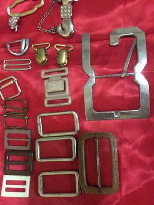 Various buckles used for dressmakers, all together