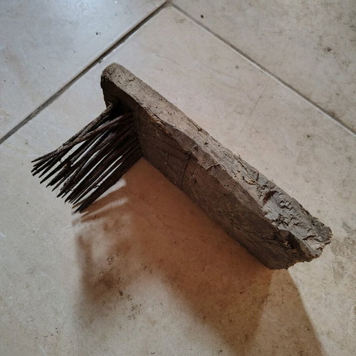 Antique wool comb tool restored