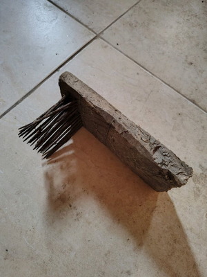 Antique wool comb tool restored