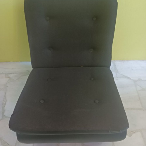 Lounge armchair, modern design, dark fabric