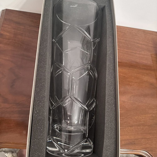 Christofle crystal vase 40 cm new with box