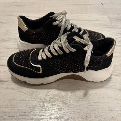 Γυναικεία sneaker αθλητικά Rococo 39 σαν καινούργια, μαύρο και χρυσαφί
